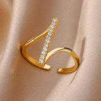 Load image into Gallery viewer, Gold Zircon Geometric Rings for Her
