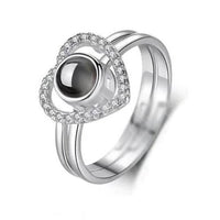 Load image into Gallery viewer, Silver Customize Heart Photo Projection Ring
