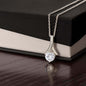 White Gold Finish Alluring Beauty Necklace For Her