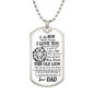 I Love You Military Chain Necklace for Son – Personalized Engraved Gift