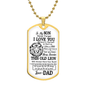 I Love You Military Chain Necklace for Son – Personalized Engraved Gift
