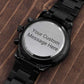 Custom Engraved Black Chronograph Watch