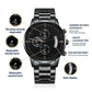Custom Engraved Black Chronograph Watch