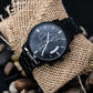 Custom Engraved Black Chronograph Watch